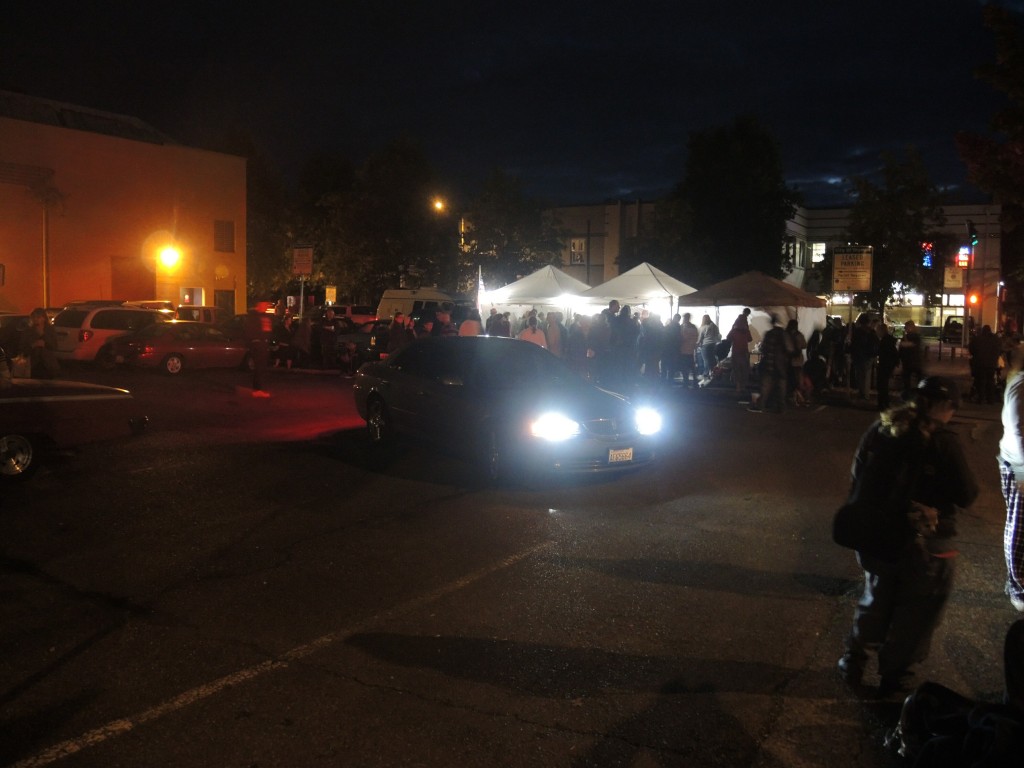 Crowd Clears Path for Parking Lot Patron Crowd Clears Path for Parking Lot Patron