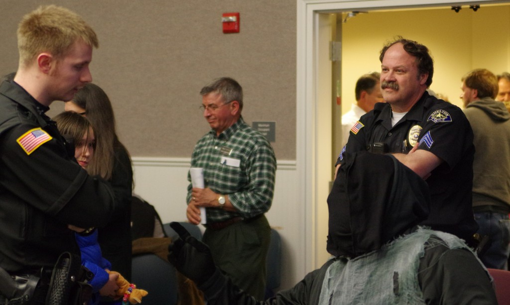 Death Instructs Officer Bellamy on 1st Amendment Principles as his Sergeant looks on